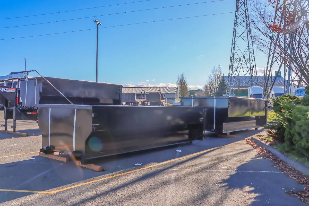 Roll-off dumpster ready for waste disposal at job site for 12 Yard Dumpster Rental in Sierra Madre